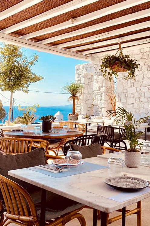 Breakfast with view over Mykonos town